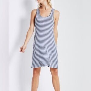 EUC AG ADRIANO GOLDSCHMIED Avril Dress 100% Linen Blue Stripe